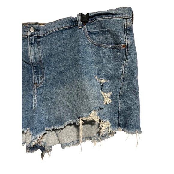 Abercrombie & Fitch The Mom Short High Rise Distressed Denim 24W Light Blue - Picture 4 of 10